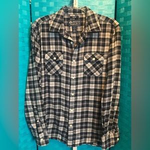 American Rag Flannel Button Up Shirt Black and Gray